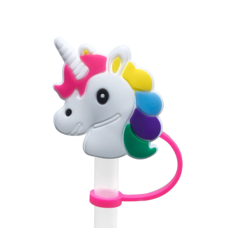 Wholesale 20PCS PVC Cute Unicorn Straw Tube Cap